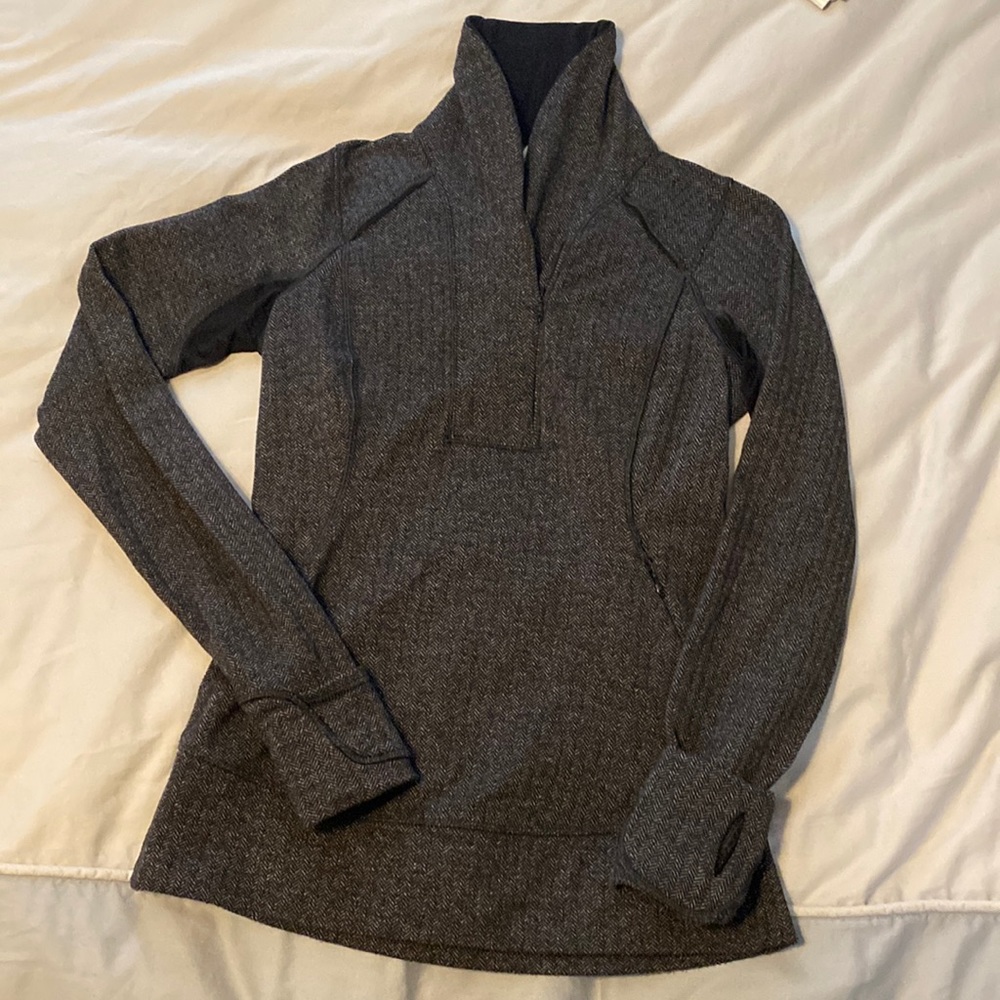Lululemon 3/4 zip mock neck fleece herringbone pullover.